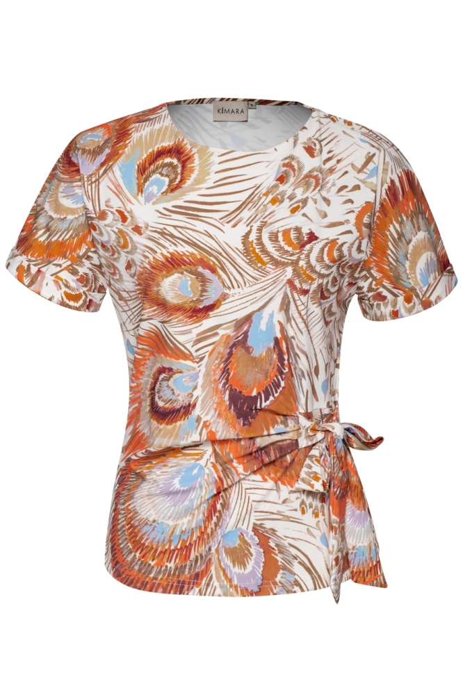 NEGIN TOP SS AT02 10351 344 881 PEACOCK PRINT